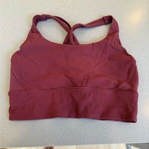 Ribbed Burgundy Lululemon Sports Bra